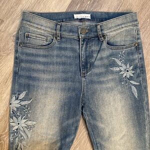 LOFT Blue Floral Embroidered Women Jeans - 6